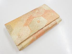 リサイクル　金糸花亀甲模様織り出し和装バッグ